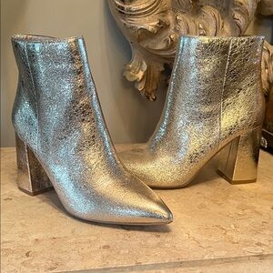 Shu Shop Gold metallic booties